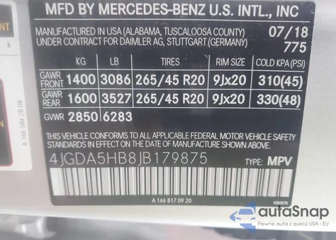 2018 Mercedes-Benz Gle 350 4Matic from USA, damaged, VIN 4JGDA5HB8JB179875